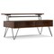 Hunter Lift Top Coffee Table Walnut Mango Wood 24X48 Industrial Storage Table